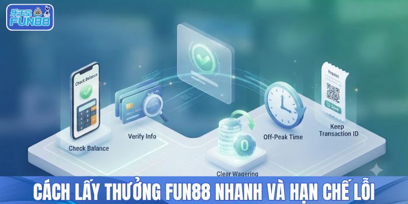 Cách lấy thưởng FUN88 nhanh và hạn chế lỗi
