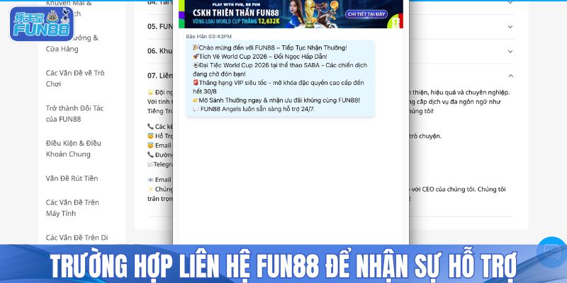 Trường hợp liên hệ FUN88 để nhận sự hỗ trợ